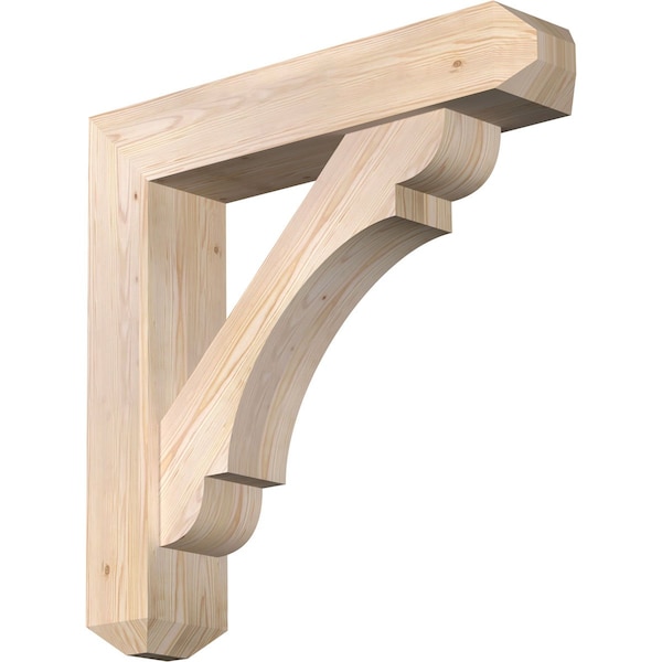 Ekena Millwork Olympic Craftsman Smooth Bracket w/ Offset Brace, Douglas Fir, 7 1/2"W x 36"D x 36"H BKT0806X36X36OLY04SDF - main